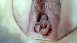 Closeup chipped polish and glass dildo orgasm hit