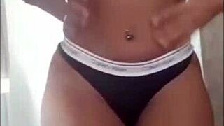 big booty latina isabella slowly strips teasing her pussy and tits.