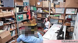 OMG, this cute teen’s pussy got wrecked by mall cop! 😱