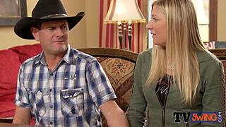 Horny southern couple starts with blowjob foreplay in the backyard