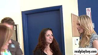 Hot babes flash tits and ass for quick cash