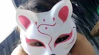 Pov blowjob from asian busty girlfriend contrasts with her solo toy dildo play