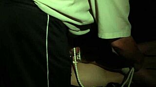 sofi's rough evening tied up with white cotton ropes, part 1 😳