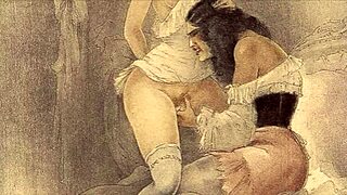 Ever seen vintage erotic drawings with a wild retro interracial twist?