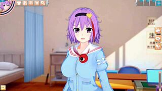 Satori's big tits rubbed in 3d anime hentai