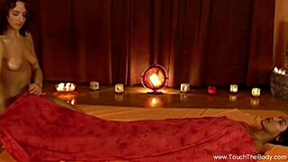 the couple enjoys a gentle cock massage