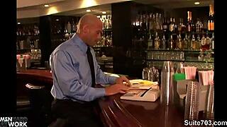 hottie long-haired gay sucks off bald guy with pure desire