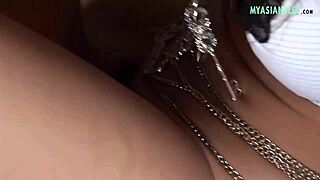 Small-tits Asian brunette babe rides cock like a pro in steamy action