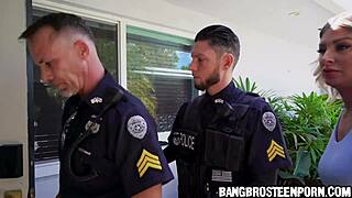 Horny Teen Sucks Off a Police Officer in Office