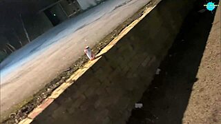 Street girl slips objects into her pussy while dodging trouble outdoors