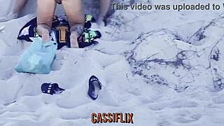 i was so horny, santa babe on the beach gave her pussy as a gift to an instagram follower, watch full on cassiflix!