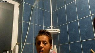 hey, check out this lesbian shower with big tits bathing 😘