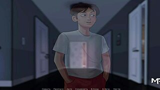 In Summertime Saga, feeling emotional as she's tied up in BDSM