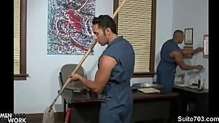 Gay Cleaning Guys FUCKING In Office