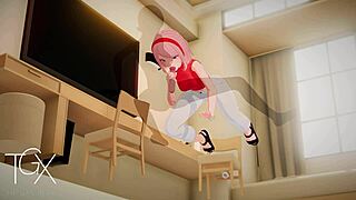 3D animated game featuring Naruto and Sakura in hentai-style sex scenes