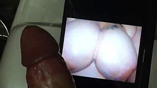 Texas mature gets a sticky cum tribute on big tits