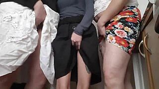 I hit 6 wild orgasms under my skirt in the kitchen