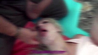 Two Hot Oldies Bang Lovely Spanish Girl on Beach