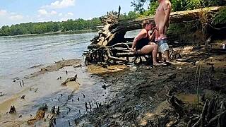 thick wife becky tailorxxx drilled in mud on nature walk. public creampie shocks hikers!