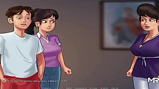 In Summertime Saga, feeling emotional as she's tied up in BDSM