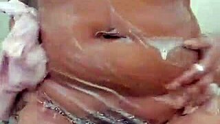 BBW FUCKS herself in the SHOWER while HOME ALONE