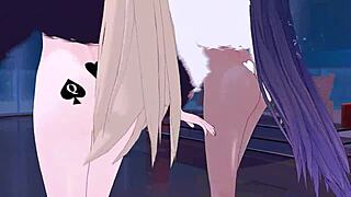 asuna and karin in anime mmd