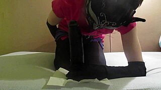 i'm obsessed with femboy dildo play in stockings for anal fun