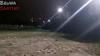 Bruna gives blowjob in club parking lot