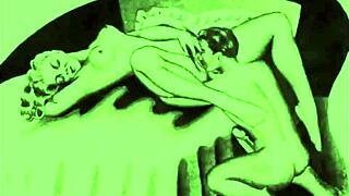 Vintage erotic drawings spark curiosity in retro anime style