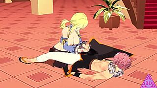 Lucy and Natsu in Fairy Tail Hentai Action Clips