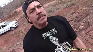 skinny african babe getting wild outdoor action