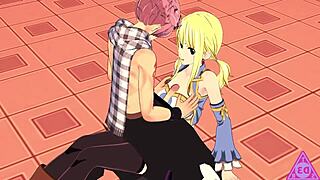 Lucy and Natsu in Fairy Tail Hentai Action Clips