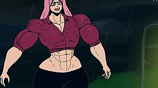Big for Him Lemonfont Animation with Muscular Futanari Action