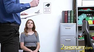 I can’t believe this skinny teen got caught stealing by a lustful officer. It’s shocking in the mall office