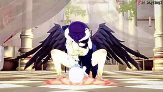 albedo having wild sex in overlord fantasy world