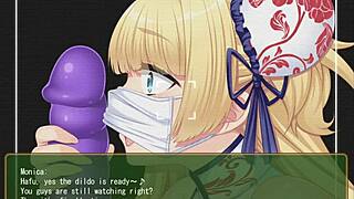 stolen newlywed monica uses toys for masturbation in hentai game