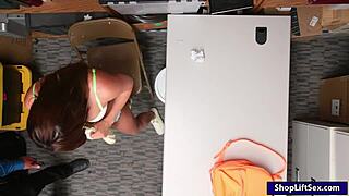 shoplifter davina davis gets boned by officer in backroom