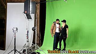 So this blonde teen took a dare to handle a massive interracial cock.