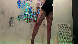 Passionate beauty relaxes after Christmas photoshoot with solo self-pleasure