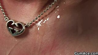 Foxy Hottie Gulps Cumshot On Her Face!