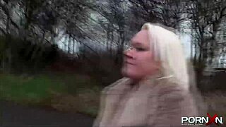 Pornxn mature blonde pissing in public with outdoor flashing