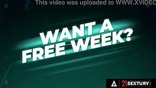 Sexy Tiffany Doll is bent over, getting her ass fucked roughly by a foot worshiper in a group scene.