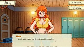 Lusty Buccaneers Parody Hentai Game Ep 2 Shows Nami Stripping for Gold in Sexy 3D Outfit