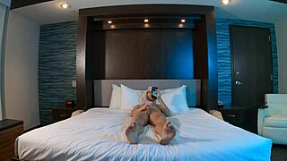 Feeling so aroused while masturbating alone in this hotel room.