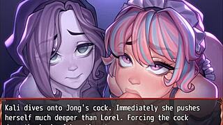 Harem in another world hentai ep 19, ghost and maid compete in double blowjob! 👻