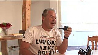 Hey, my dirty wife’s soaked after walking—wanna see her bang in our new place?