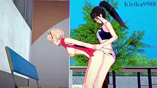 Chisato Nishikigi and Takina Inoue in Wild Futanari Sex! Lycoris Recoil Hentai Rocks!