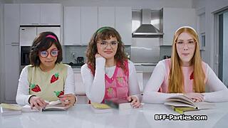Nerdy Girlfriends Share Wild Foursome at Book Club Night