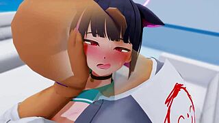 kazusa shines in steamy 3d anime hentai action