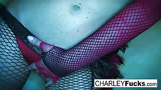 i watch charley chase in sexy lingerie and stockings masturbating